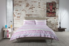 100% Cotton Bright Colours Pattern Design Duvet Cover Set in Pinks Double Bed