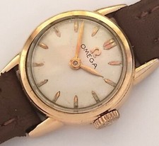 17 JEWELS SWISS MADE OMEGA GOLD FILLED LADIES WIND UP VINTAGE WATCH