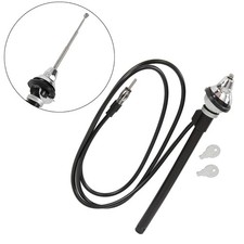 New Classic Car Chrome Universal Radio 4 Section Aerial Antenna Wing Mount