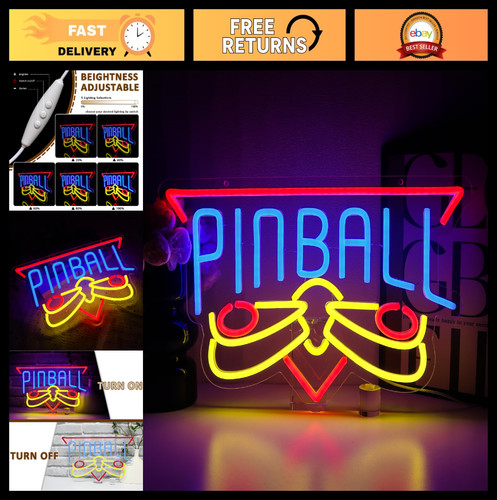 Neon pinball sign for - neon, wall