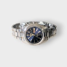 Seiko Kinetic Mens Watch Day Date 50M Water Resistant Needs New Glass/Capacitor 