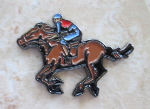 Horse jocky pin badge - horse,