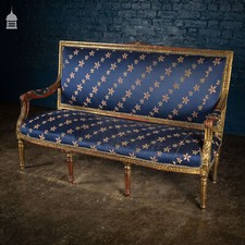 19th Louis XVI Gilt on Gesso Sofa