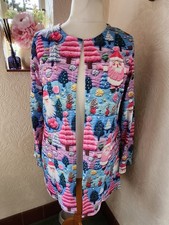 Fun Santa Christmas snow tree scene printed CARDIGAN SIZE XXL 18/20 