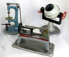 GERMAN LIVE STEAM TOYS *DRILL PRESS, HACK SAW, CEMENT MIXER c.1950'S