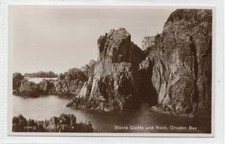 SLAINS CASTLE AND ROCK, CRUDEN BAY: Aberdeenshire postcard (C83766)