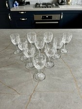 Set of 10 Vintage Stuart Crystal Glencoe Sherry Glasses 13cm Excellent Condition