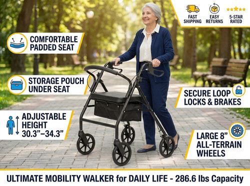 Folding rollator walker - folding,