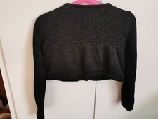 Zara Girls Knited Cardigan Black Metalic Frill 3-4 Years 104CM Pretty VGC