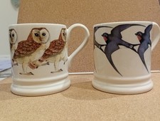 Emma Bridgewater Pottery Owl And Swallow Mugs. 