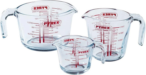 Pyrex glass measuring jug set - glass,