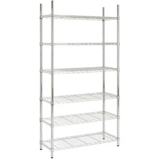 Metal 6 Tier Shelving Unit - Chrome