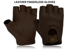 REAL LEATHER FINGERLESS GLOVES