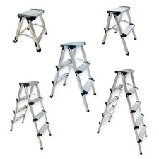 Aluminium Heavy Duty  1,2,3,4,5 Step Ladder Double Side Portable Folding Stool