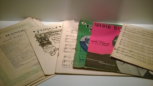 Vintage old piano sheets - piano,