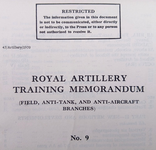 Ww2 royal artillery - ww2, memorandum