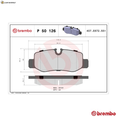 Brake pad set disc - , p