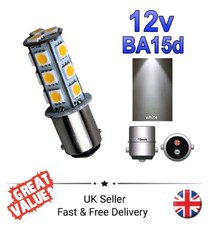 12v Cool White BA15d Interior Light Bulb 18 SMD LED Motorhome Boat Yacht Caravan