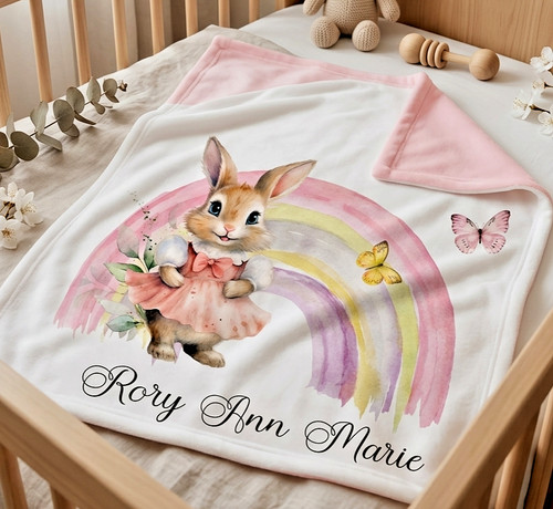 Personalised baby blanket girl - blanket,