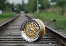 4X 15" MALM BBS RS style wheels GOLD 7J 8J ET20 4X100 for VW HONDA Toyota JDM