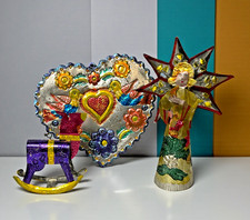 Vtg Mexico 9" Tin Angel Plays