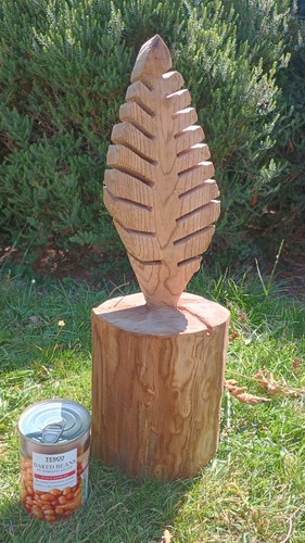 Carved feather art sculpture