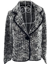 Knitted Jacket Petite Monochrome  Black & White Large Ladies Country Casuals