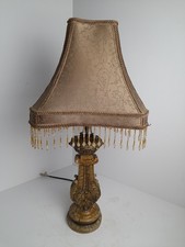 Vintage Dresser Or Table Lamp And Shade. 24" Tall. Needs Re Wirering