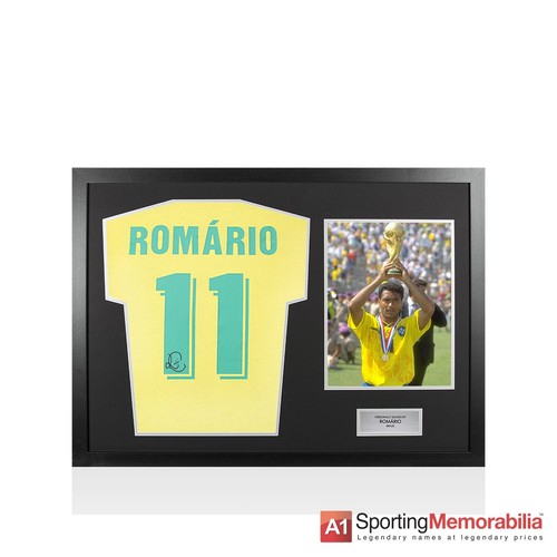 Framed romario signed brazil - romario,