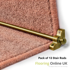 Pack Of 13 Bronze Stair Rods 70cm Width Easy To Fit Stair Carpet Runner Bars