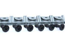6x Black Dzus Stud Hex Button