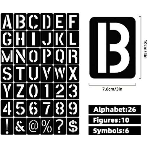 42pcs letter alphabet stencils - 42pcs,