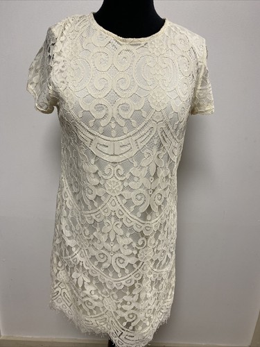 Lipsy cream lace - cream, dress