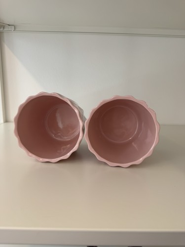 Two ceramic pink medium - ceramic, flower