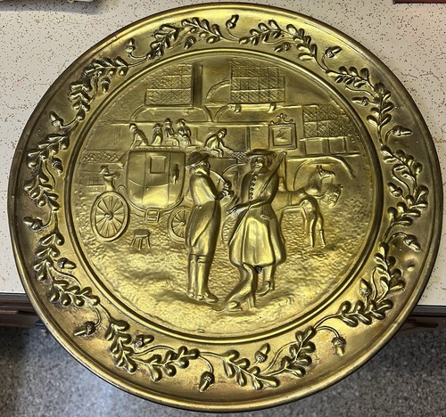 Vintage embossed brass wall - vintage,