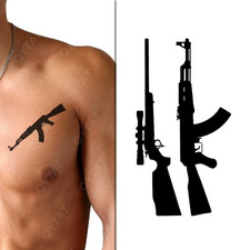 Gun Rifle Temporary Tattoos