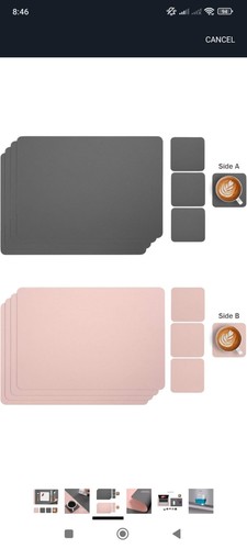 Leather table matsh and - table,