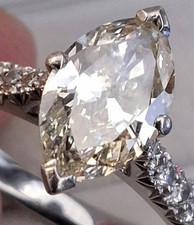 Platinum 1Ct VS GIA Diamond Marquise Solitaire Engagement Ring Hallmarked Size L