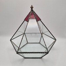 Vintage glass terrarium metal - terrarium,