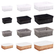 Multi-purpose Wicker Shelf Storage Hamper Basket With Lining in Colours