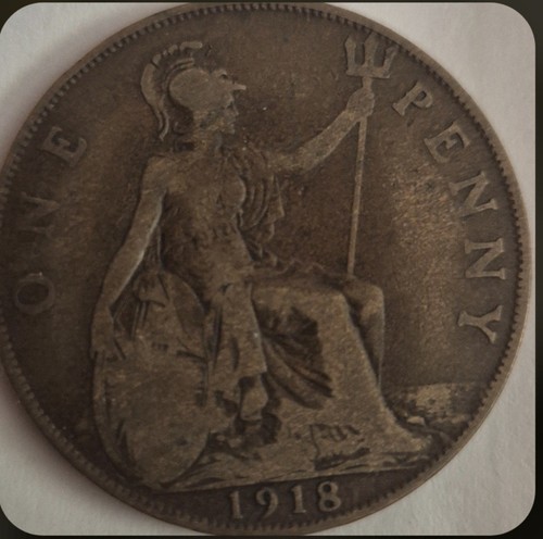 1918 king george one penny - george,