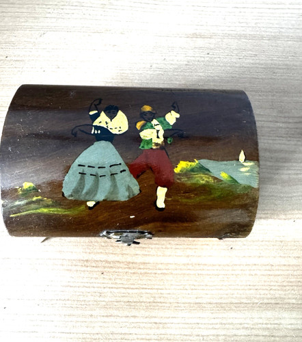 Small wooden trinket box with - box,