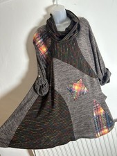 New Short Tunic Dress + Snood Plus Size 20 22 24 26 Made in Italy