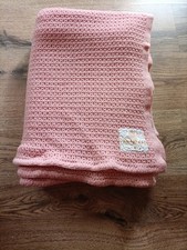 BLANKET WOOL VINTAGE LAN-AIR-CEL PINK  CELLULAR SCOTLAND SINGLE BED