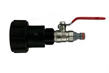 ibc water tank outlet swivel extension with full flow valve and hose connector