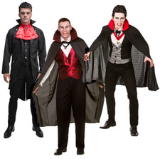 Vampire Costume Mens Adults Classic Halloween Fancy Dress Outfit Dracula