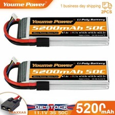 2pcs 11.1V 3S 5200mAh 50C LiPo Battery for RC Traxxas Racing Car Truck Boat FPV