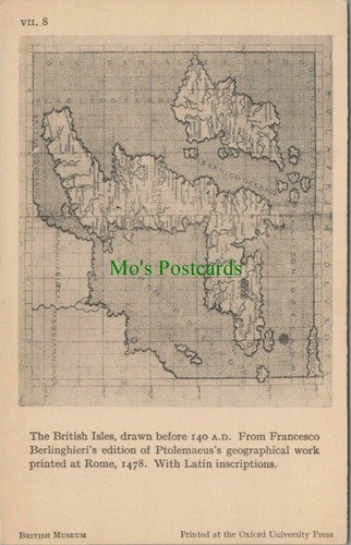British museum postcard map - postcard, -map
