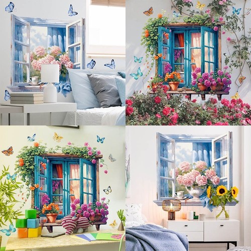 Flowers window wall - ,