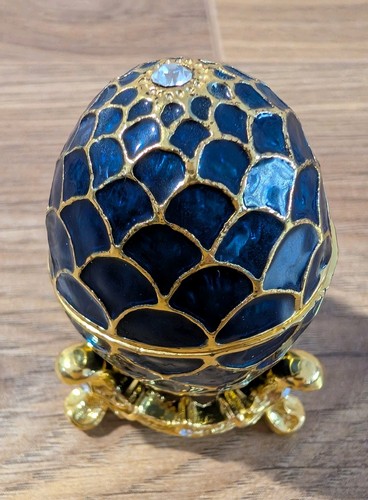 Decorative enamel egg trinket - decorative,